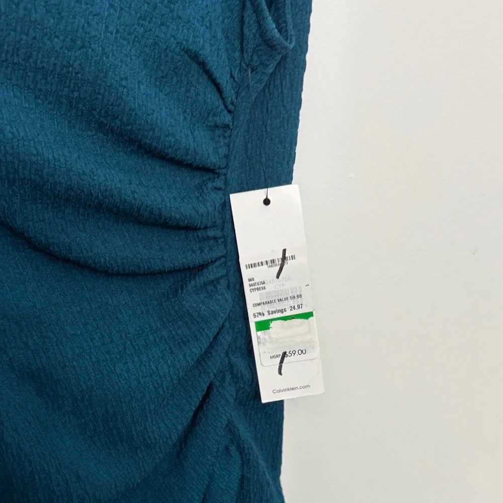 Calvin Klein Sleeveless Dark Teal Blouse - Picture 6 of 6